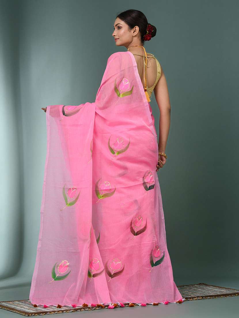 women floral printed handloom saree - 22140419 -  Standard Image - 3