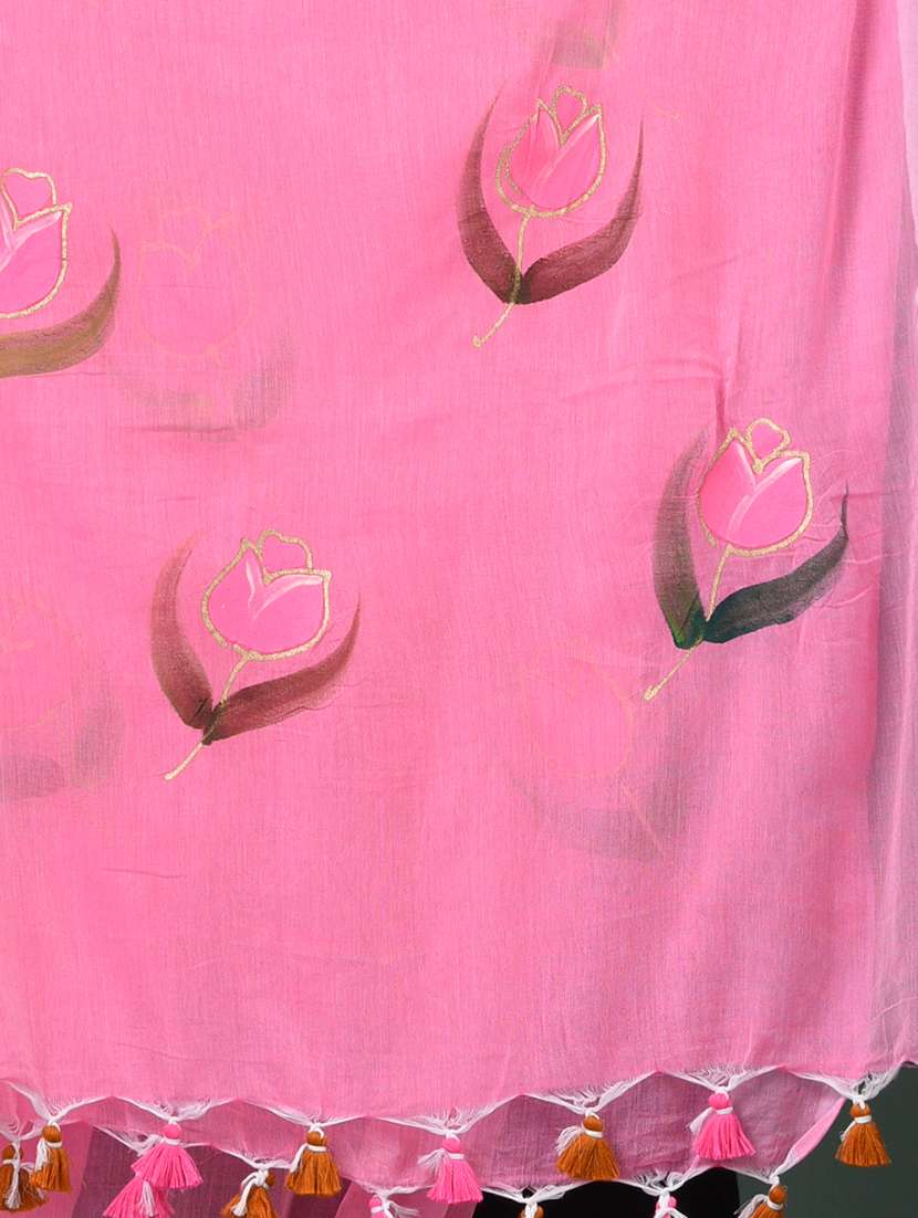 women floral printed handloom saree - 22140419 -  Standard Image - 5