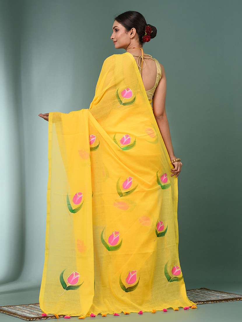women floral printed handloom saree - 22140420 -  Standard Image - 3
