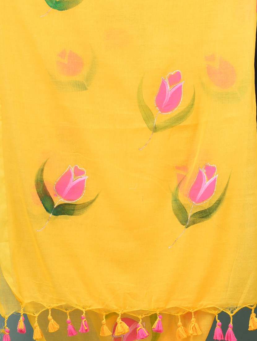 women floral printed handloom saree - 22140420 -  Standard Image - 5