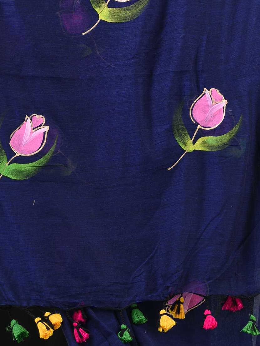 women floral printed handloom saree - 22140423 -  Standard Image - 5