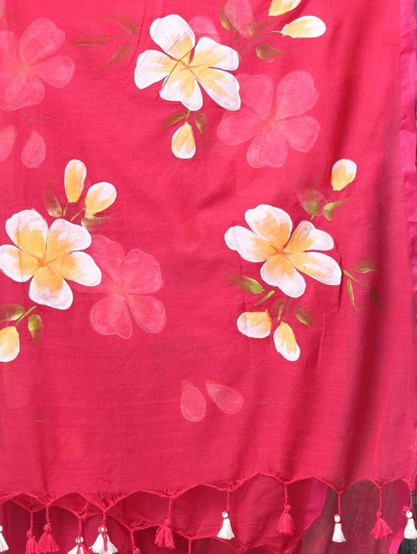 women floral printed handloom saree - 22140426 -  Standard Image - 5