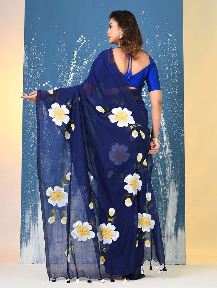 women floral printed handloom saree - 22140430 -  Standard Image - 3