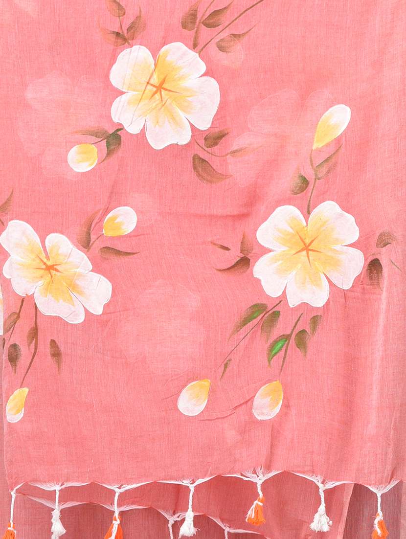 women floral printed handloom saree - 22140434 -  Standard Image - 5