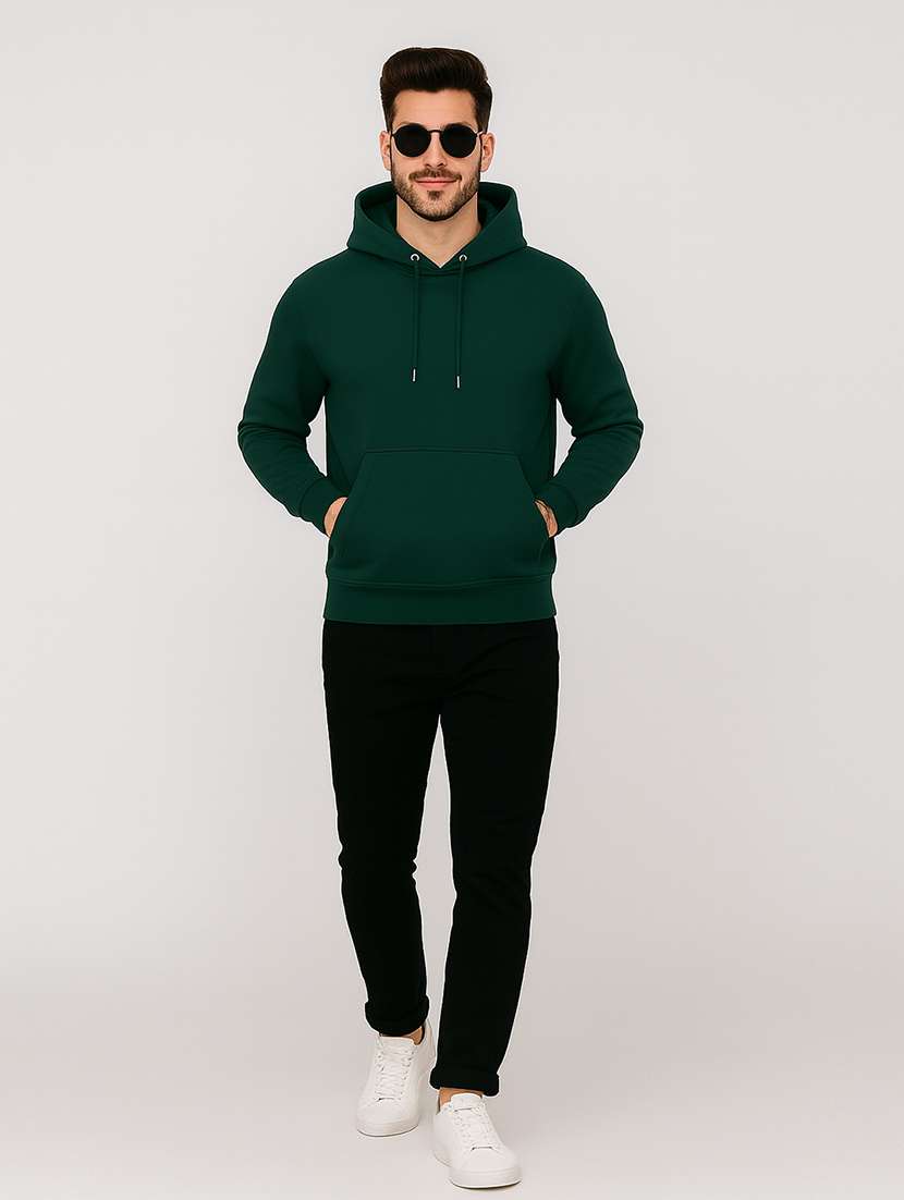 men solid long sleeve regular fit hooded sweatshirt - 22140473 -  Standard Image - 3