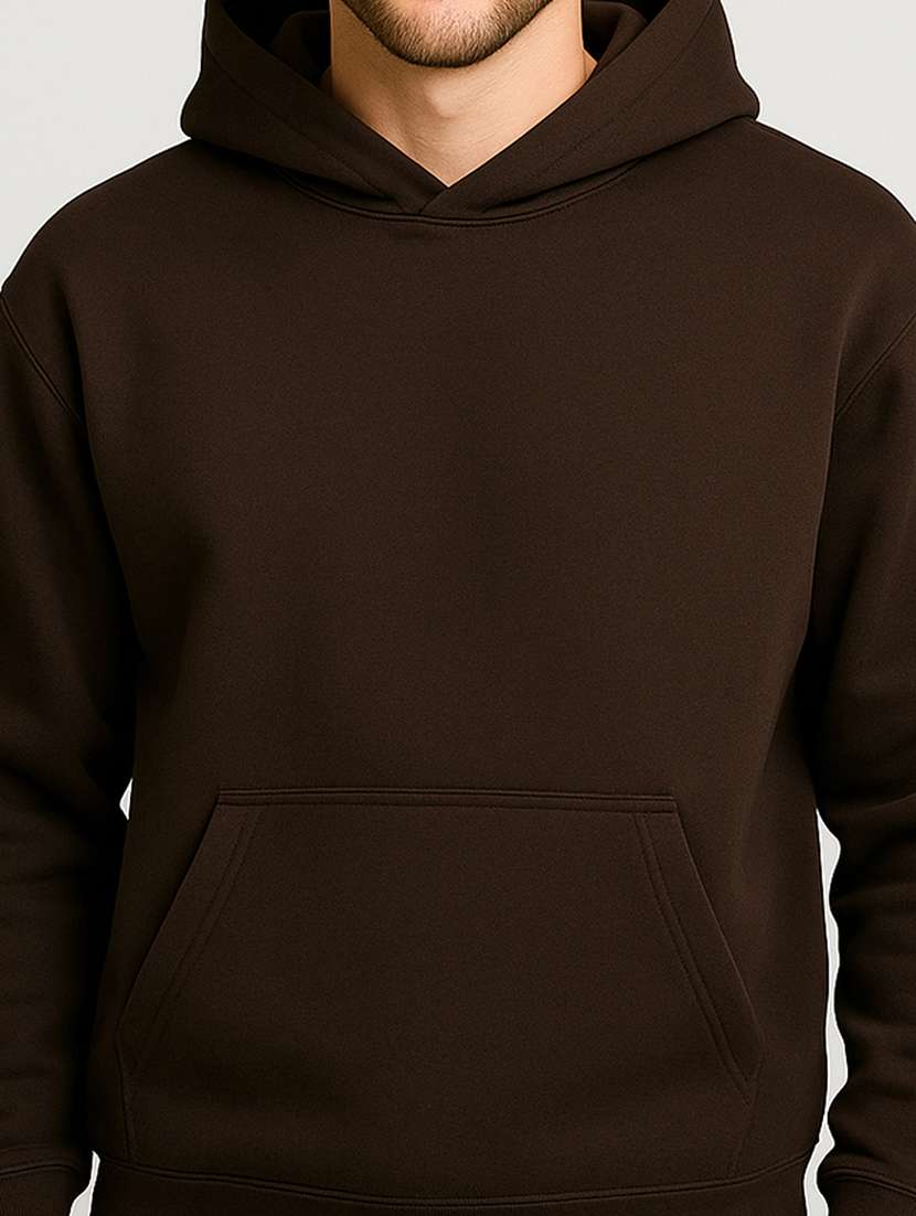 men solid long sleeve regular fit hooded sweatshirt - 22140476 -  Standard Image - 3
