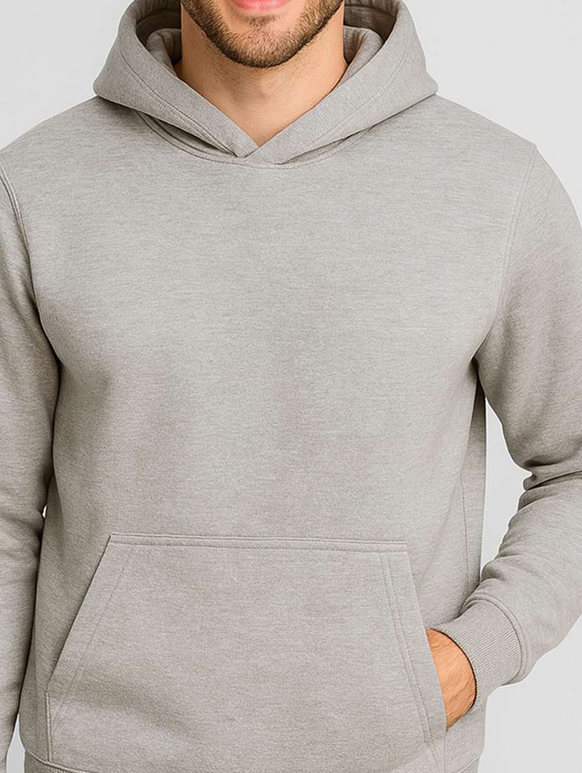 men solid long sleeve regular fit hooded sweatshirt - 22140479 -  Standard Image - 3