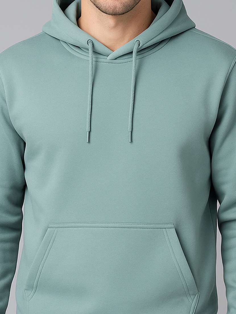 men solid long sleeve regular fit hooded sweatshirt - 22140481 -  Standard Image - 3