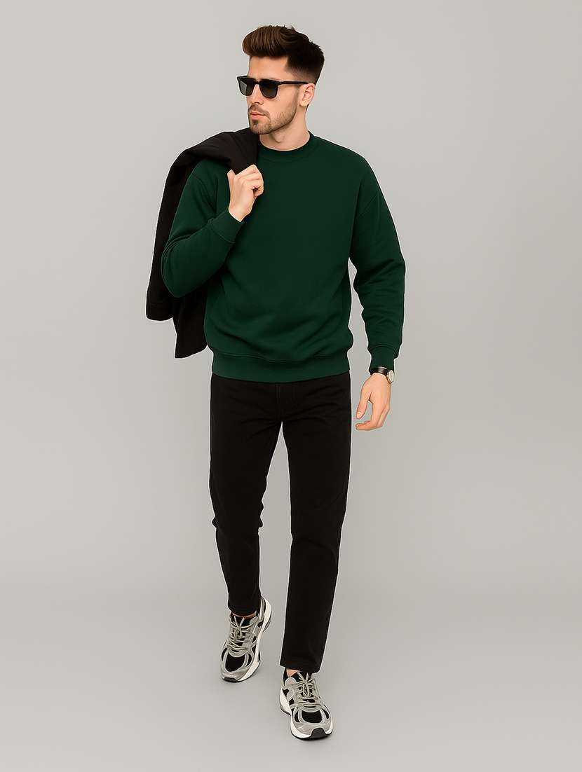 men solid long sleeve regular fit sweatshirt - 22140482 -  Standard Image - 3