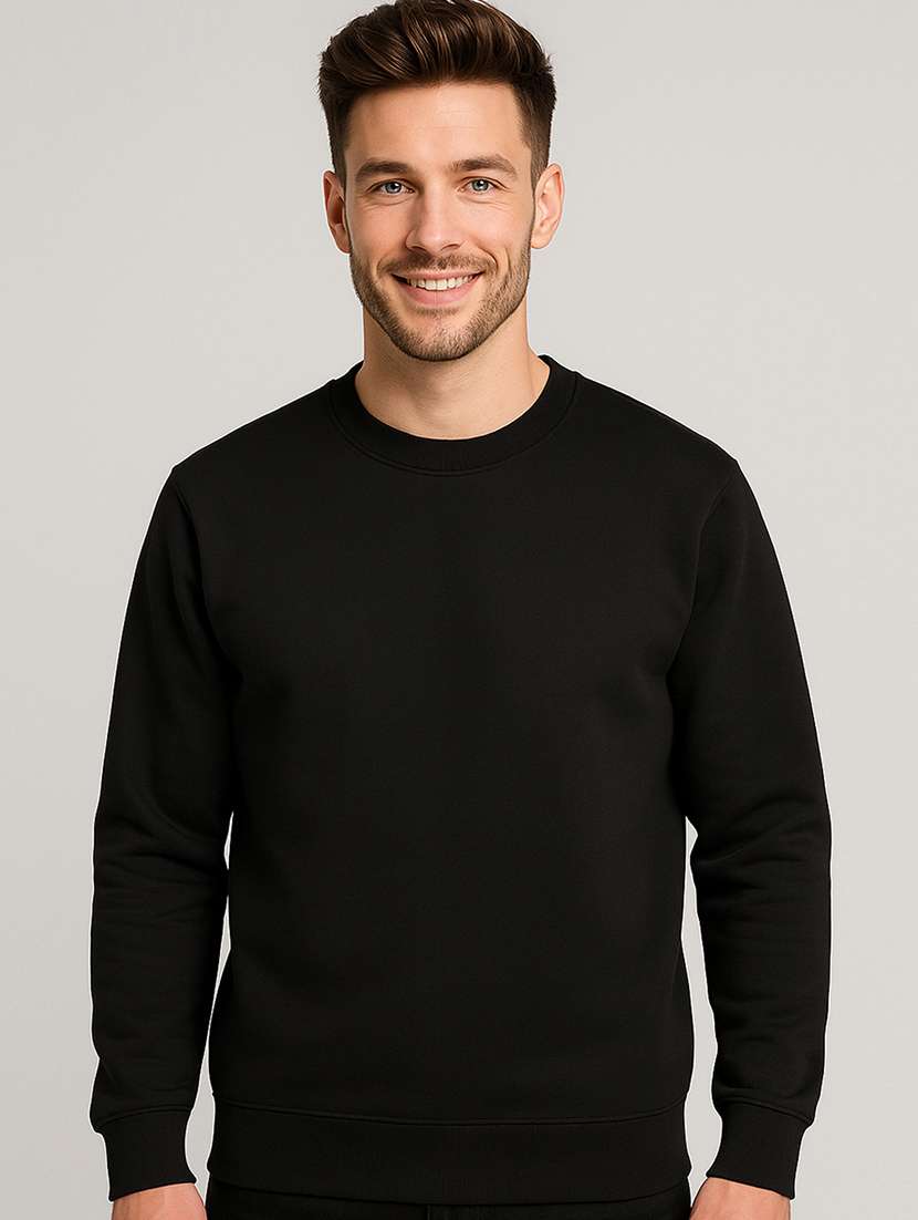 men solid long sleeve regular fit sweatshirt - 22140483 -  Zoom Image - 0