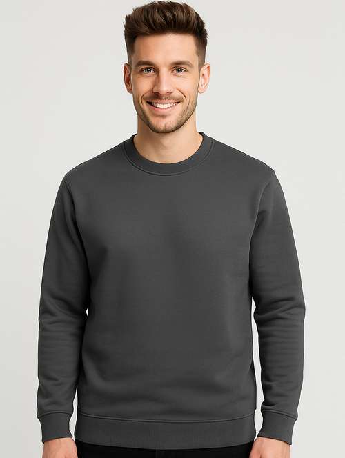 men solid long sleeve regular fit sweatshirt - 22140484 -  Standard Image - 0