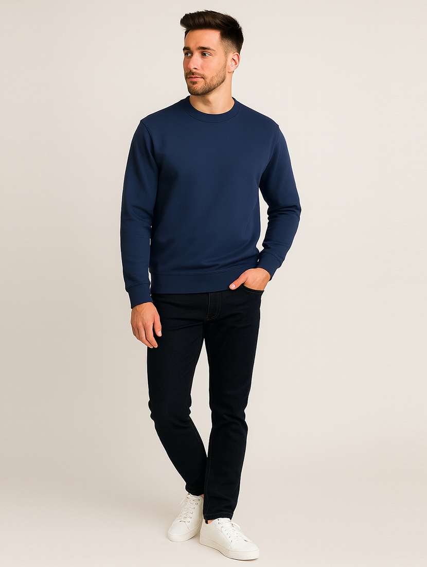 men solid long sleeve regular fit sweatshirt - 22140485 -  Standard Image - 3
