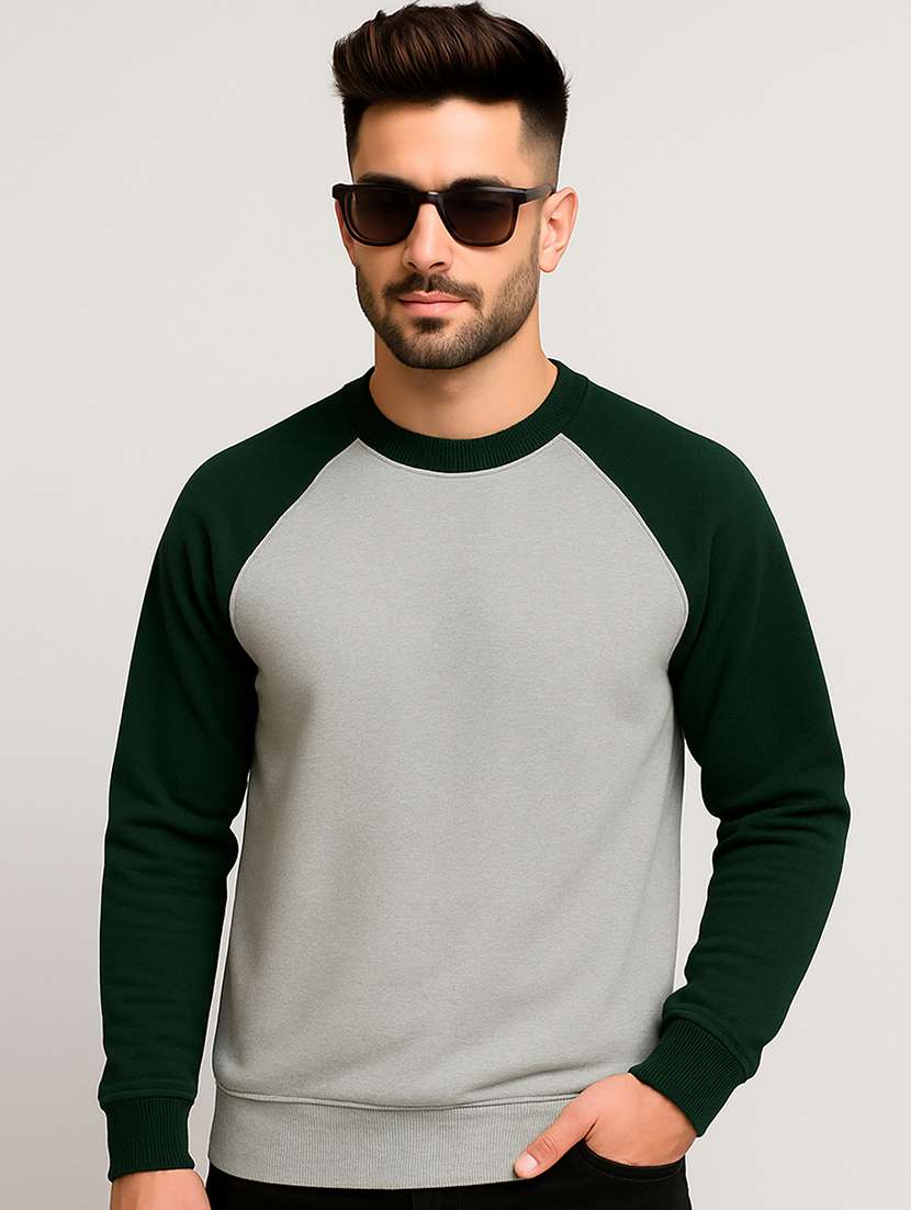 men color block long sleeve regular fit sweatshirt