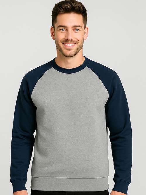 men color block long sleeve regular fit sweatshirt - 22140487 -  Standard Image - 0