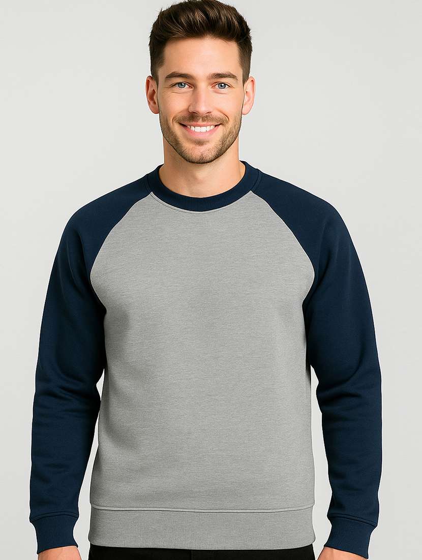 men color block long sleeve regular fit sweatshirt