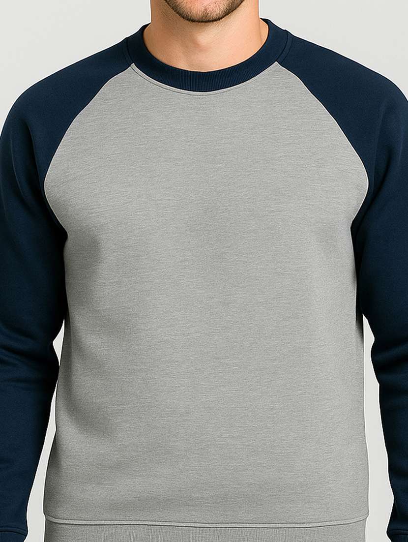men color block long sleeve regular fit sweatshirt - 22140487 -  Standard Image - 3