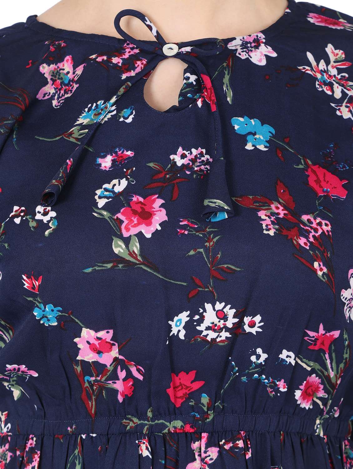 women printed bell sleeve long flared top - 22140603 - Standard Image - 5