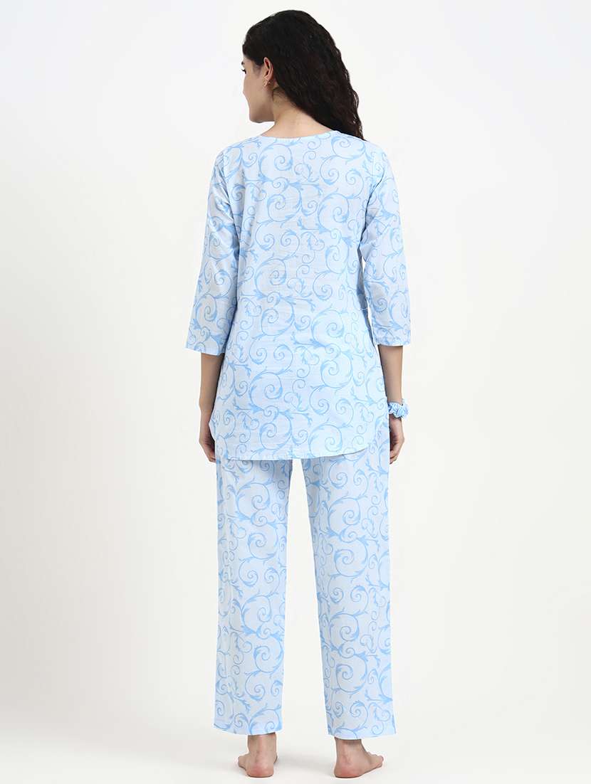 women printed nightwear pyjama set - 22140612 -  Standard Image - 3