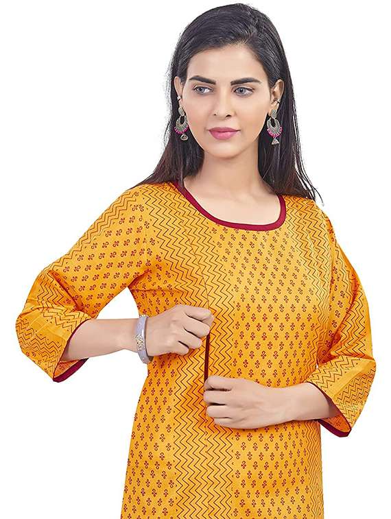 women printed three quarter sleeve maternity wear kurta - 22140620 -  Standard Image - 3
