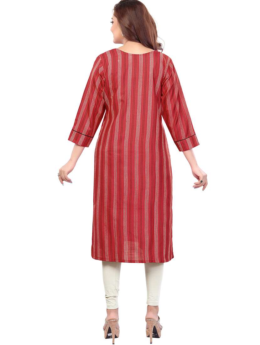 women self design three quarter sleeve maternity wear kurta - 22140630 -  Standard Image - 3