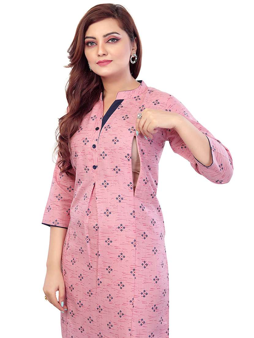 women pack of 2 three quarter sleeve maternity wear kurta - 22140640 -  Standard Image - 5