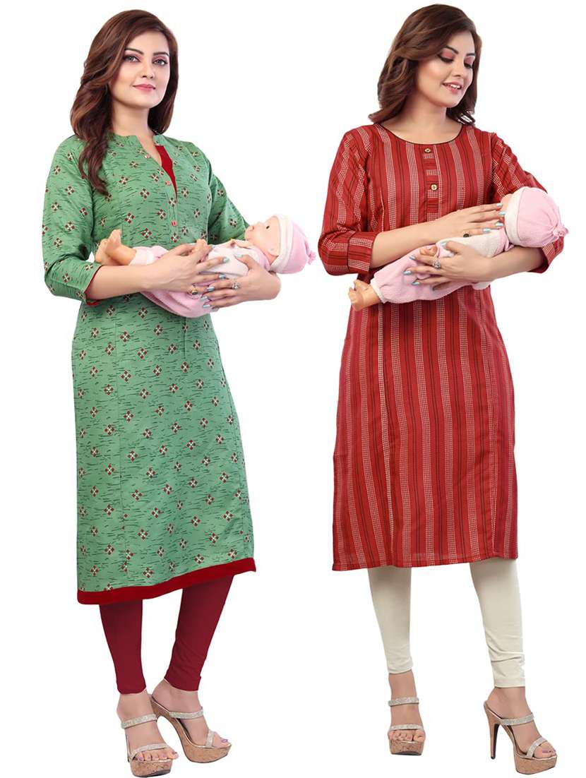 women pack of 2 maternity wear kurta