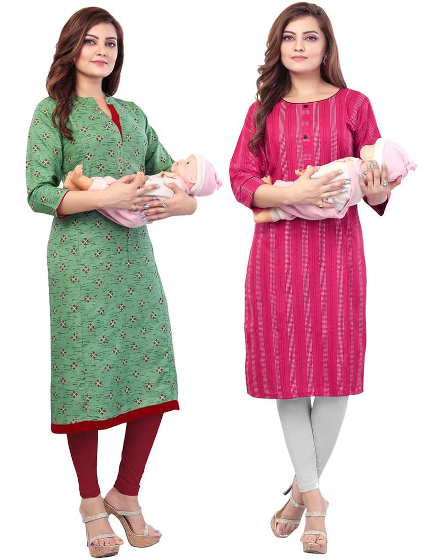 women pack of 2 maternity wear kurta
