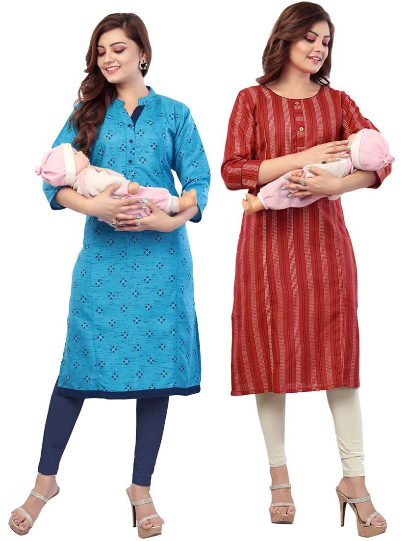 women pack of 2 maternity wear kurta