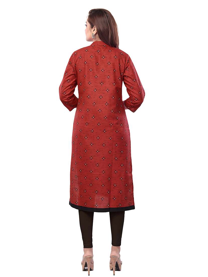 women printed three quarter sleeve maternity wear kurta - 22140659 -  Standard Image - 3