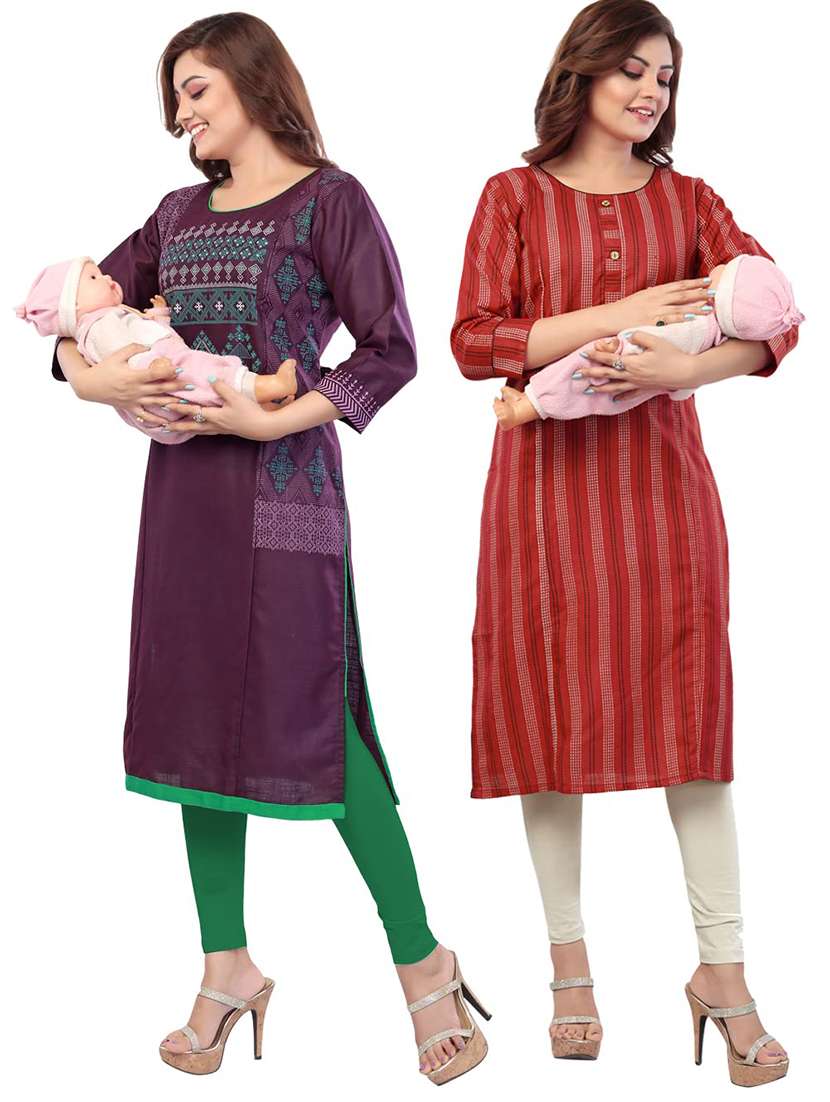 women pack of 2 maternity wear kurta