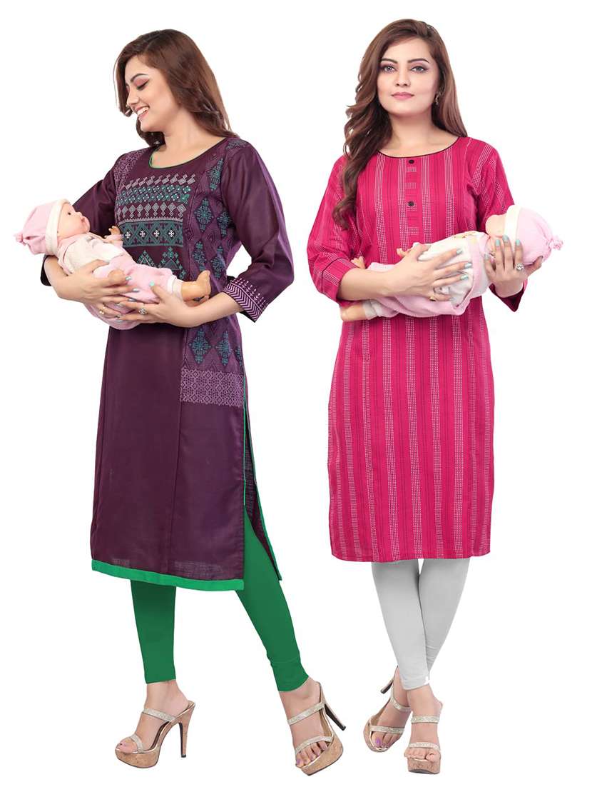 women pack of 2 maternity wear kurta