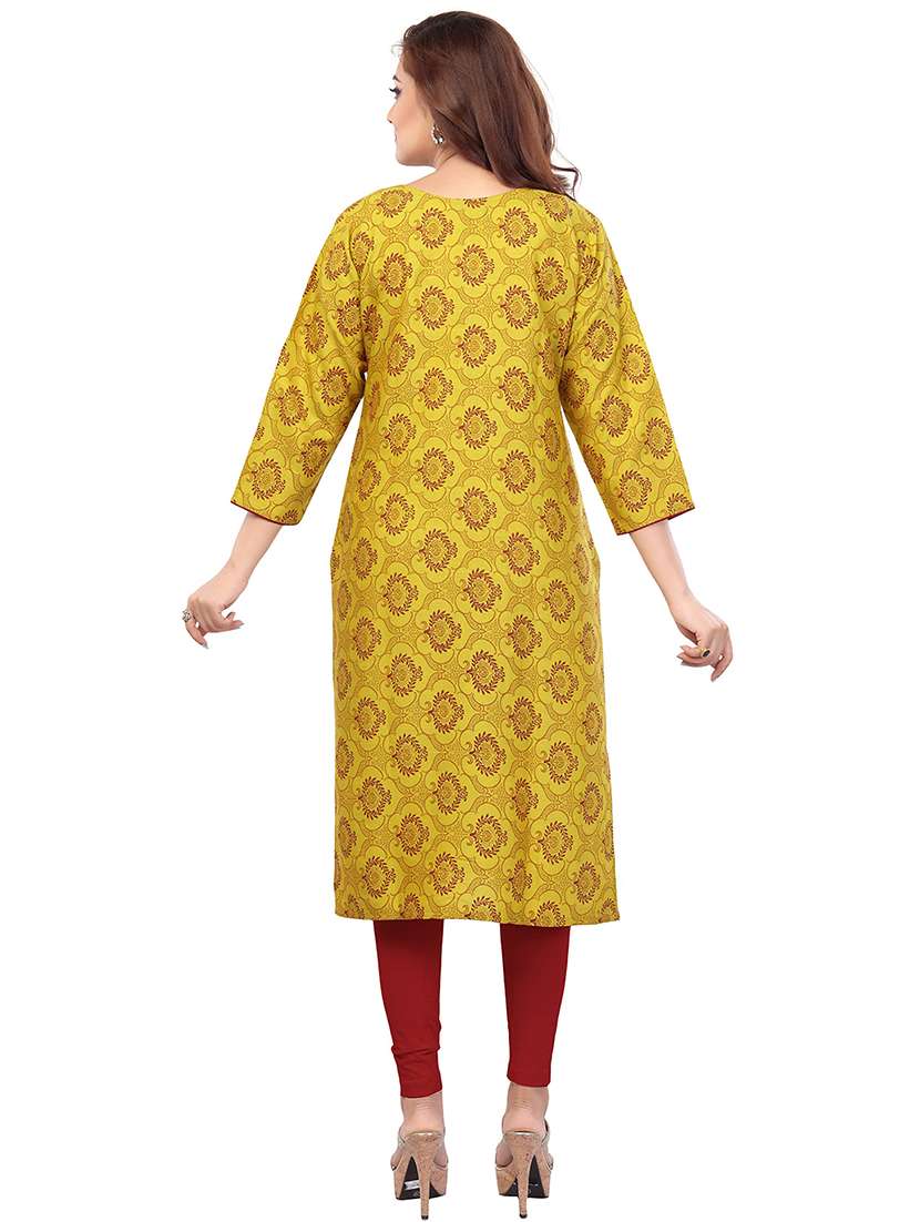 women printed three quarter sleeve maternity wear kurta - 22140674 -  Standard Image - 3