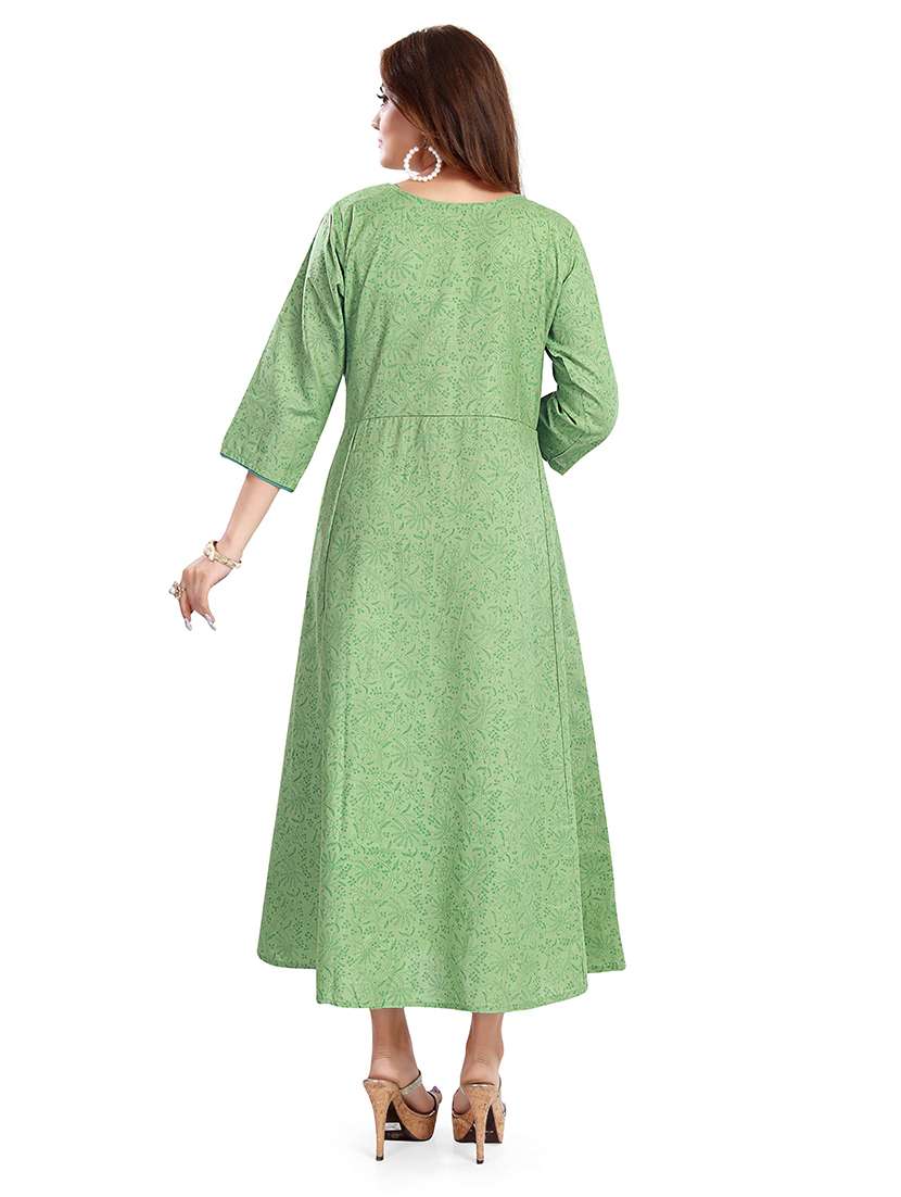 women printed three quarter sleeve maternity wear dress - 22140675 -  Standard Image - 3