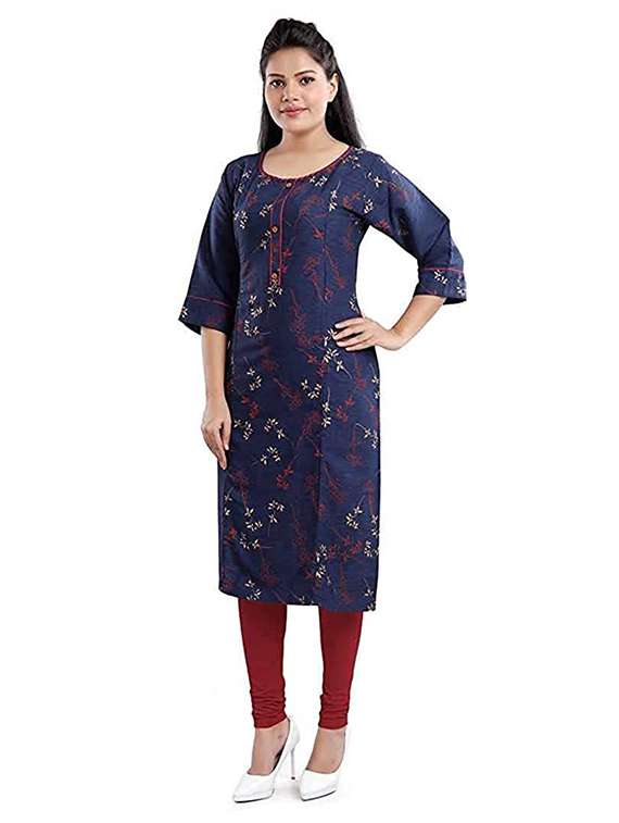 women printed three quarter sleeve maternity wear kurta