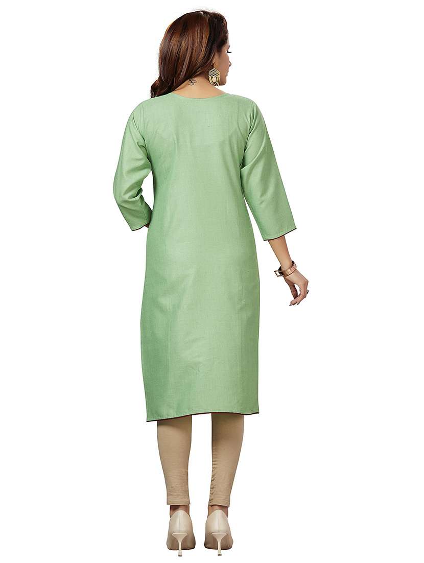 women printed three quarter sleeve maternity wear kurta - 22140689 -  Standard Image - 3