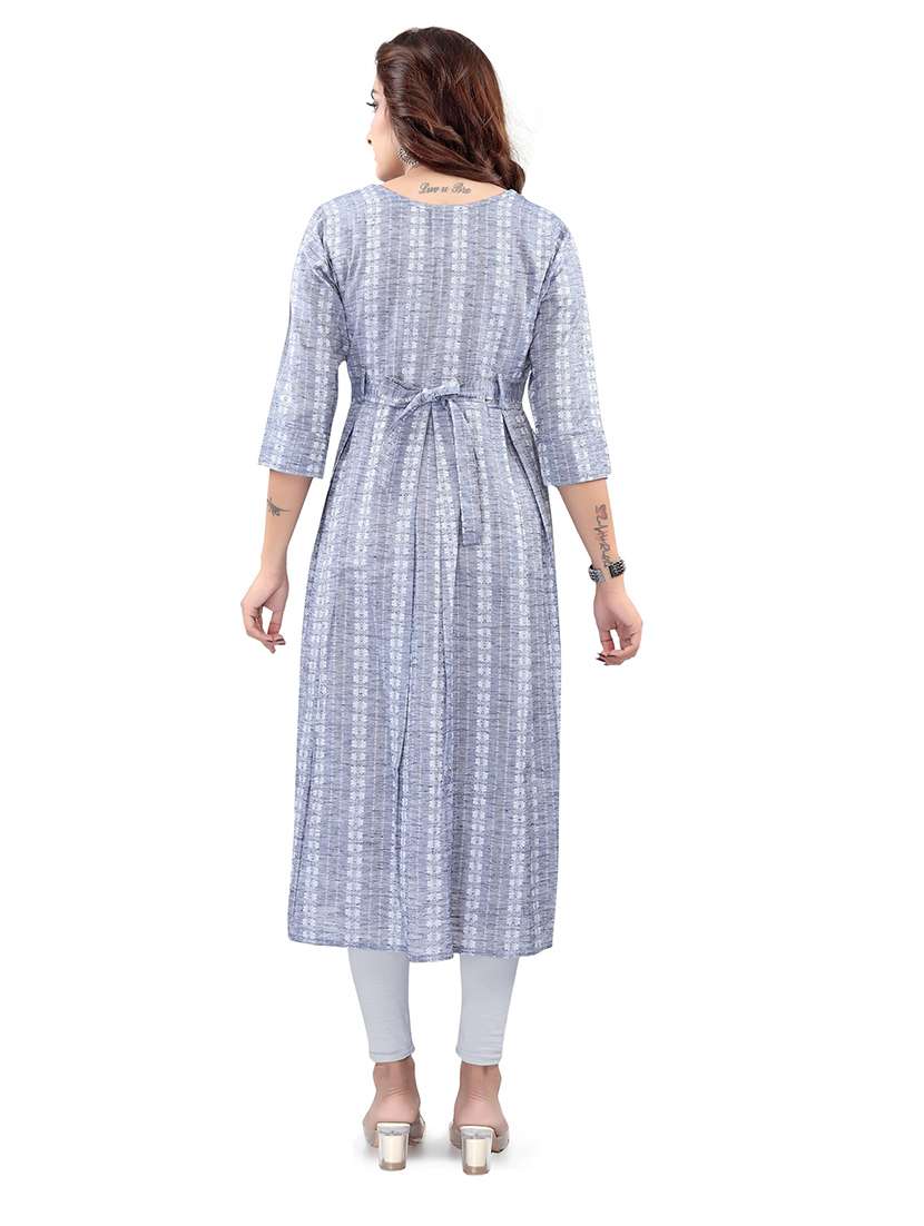 women self design three quarter sleeve maternity wear kurta - 22140697 -  Standard Image - 3