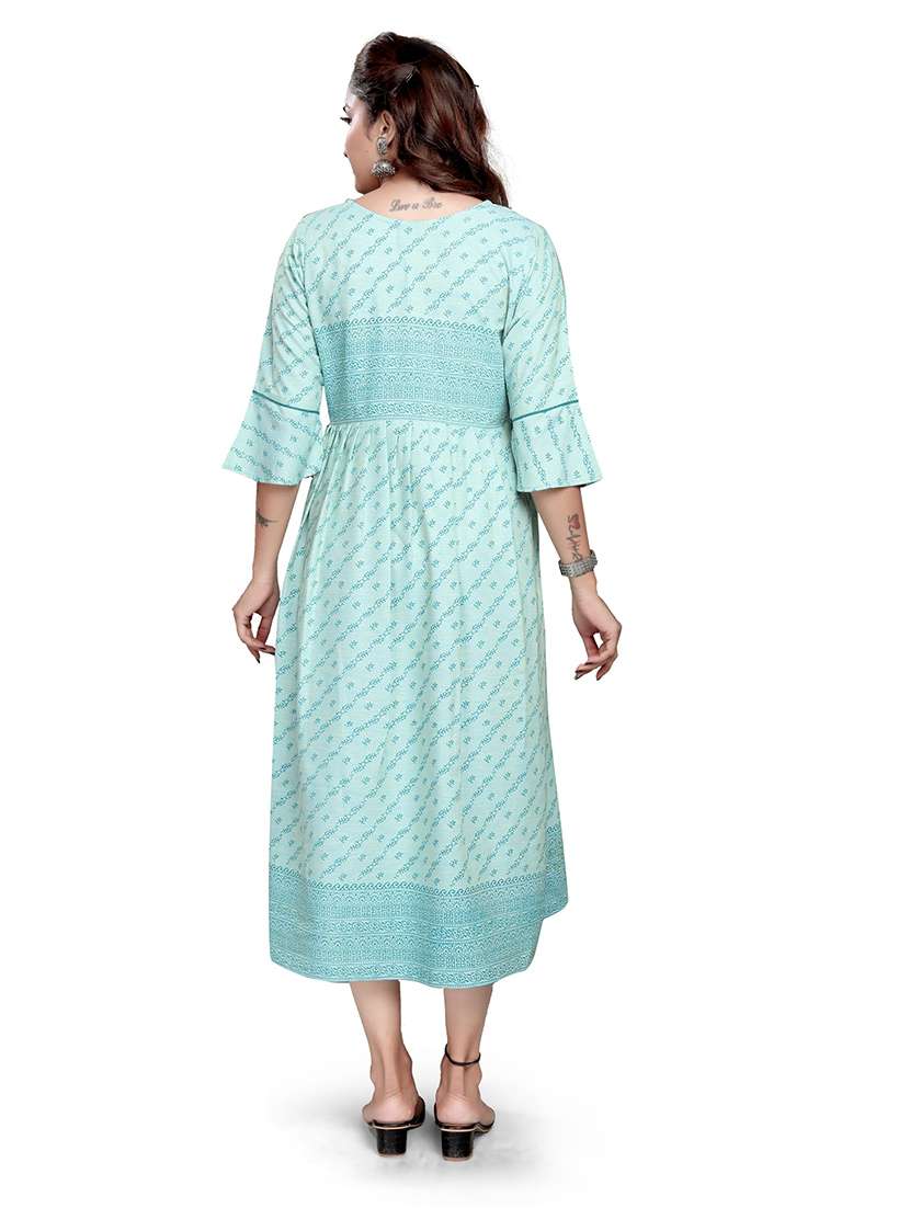 women printed three quarter sleeve maternity wear dress - 22140708 -  Standard Image - 3