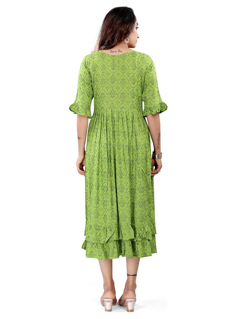 women printed three quarter sleeve maternity wear dress - 22140716 -  Standard Image - 3