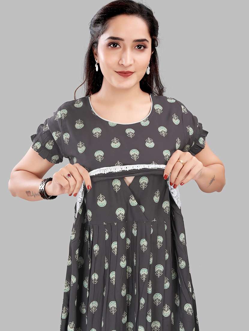 women printed short sleeve maternity wear dress - 22140732 -  Standard Image - 3