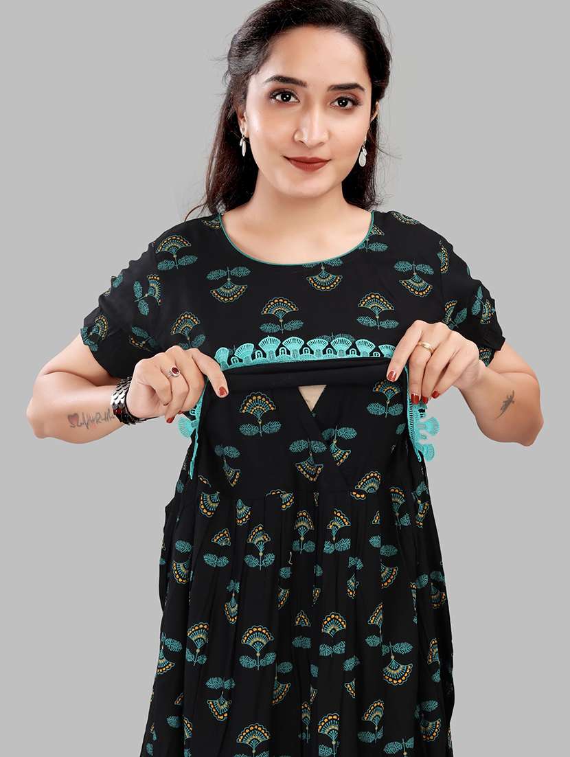 women printed short sleeve maternity wear dress - 22140736 -  Standard Image - 3