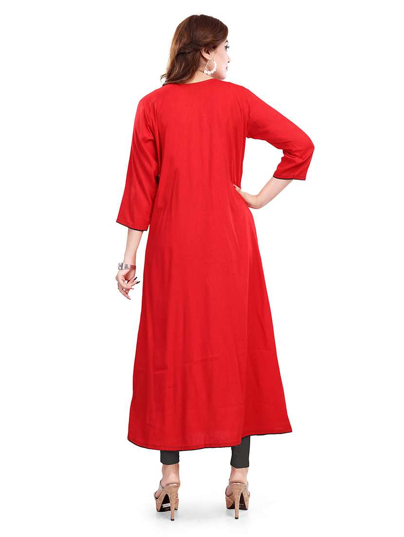 women solid three quarter sleeve maternity wear kurta - 22140740 -  Standard Image - 3
