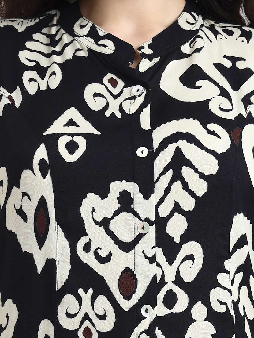 women printed three quarter sleeve a-line kurta - 22140761 - Standard Image - 5