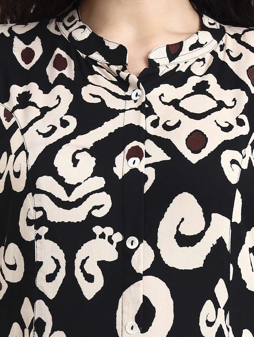 women printed three quarter sleeve a-line kurta - 22140762 - Standard Image - 5