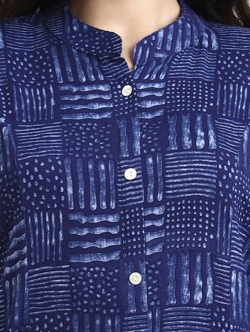 women printed three quarter sleeve a-line kurta - 22140764 - Standard Image - 5