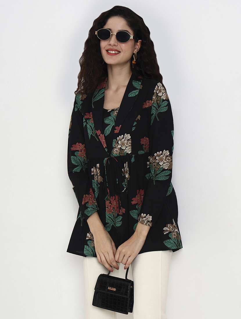 women printed long sleeve peplum top - 22140770 -  Zoom Image - 0