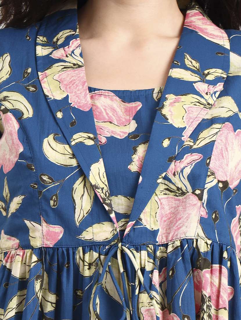 women printed long sleeve peplum top - 22140771 - Standard Image - 5