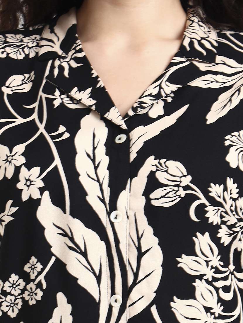 women printed three quarter sleeve shirt top - 22140773 - Standard Image - 5
