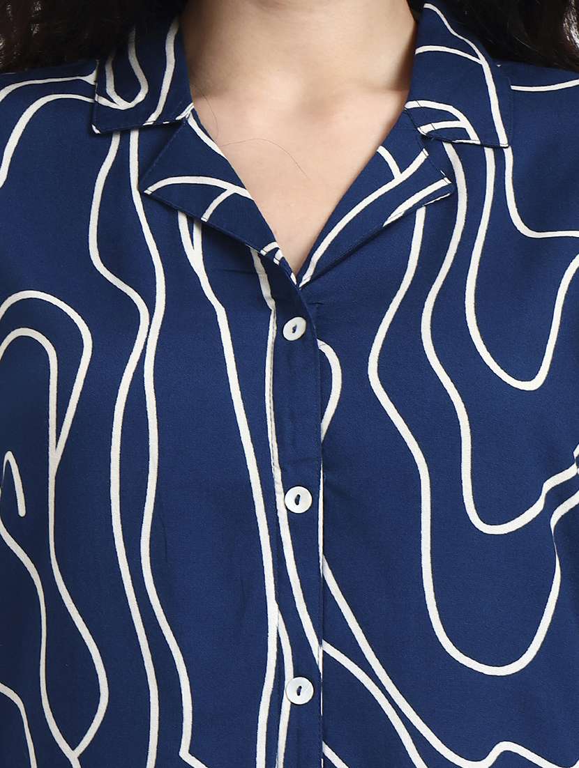 women printed three quarter sleeve shirt top - 22140774 - Standard Image - 5