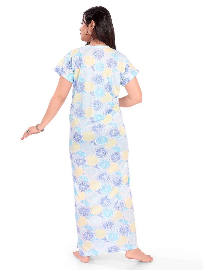 women printed short sleeve nighty - 22140925 -  Standard Image - 3