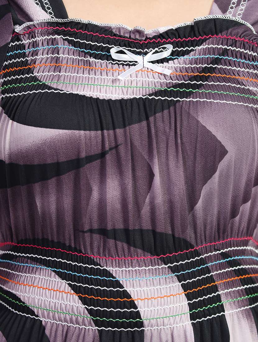 women printed short sleeve nighty - 22140941 -  Standard Image - 5